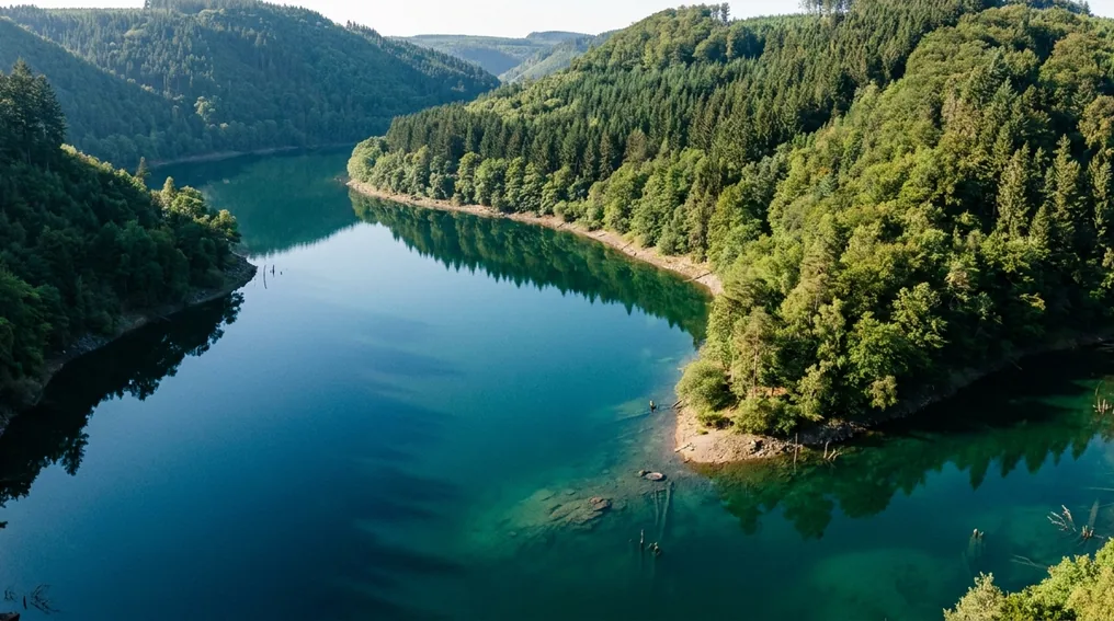 Der Biggesee - tiefe, klare Talsperre bei Attendorn im Sauerland