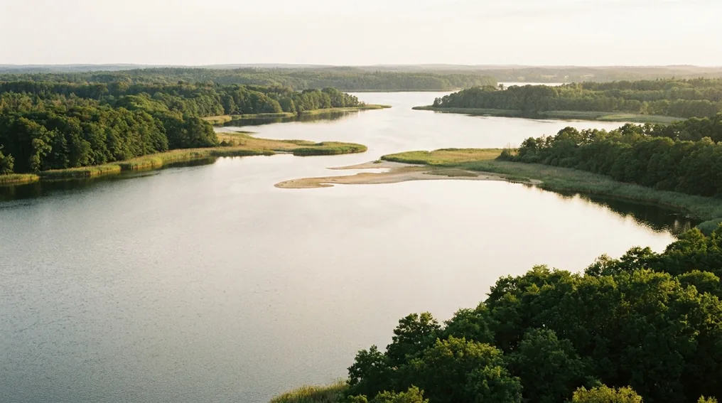 Der Kölpinsee in der Mecklenburgischen Seenplatte zwischen Müritz und Fleesensee