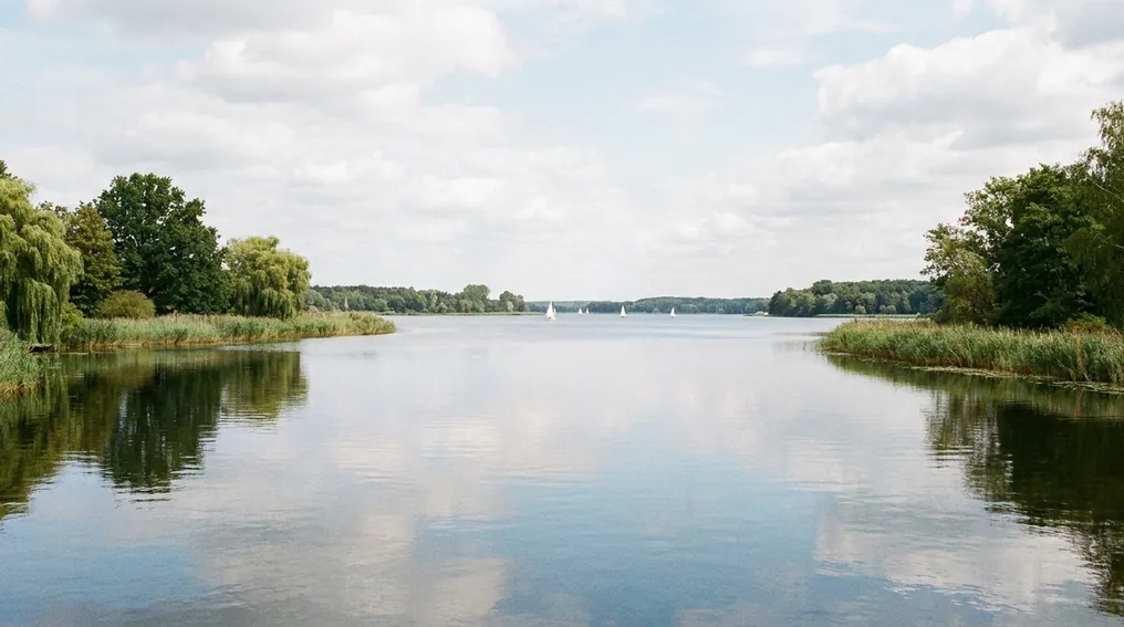 Die Unterhavel mit ihren breiten Havelseen bei Berlin-Spandau