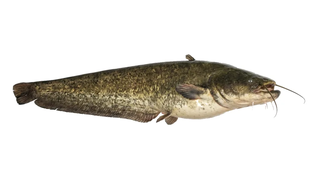 Wels (Silurus glanis) in Seitenansicht
